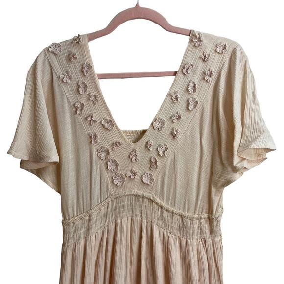 Naf Naf Pink Crochet Floral Maxi Dress - Picture 3 of 6